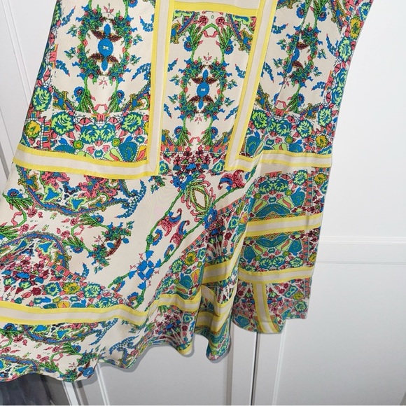 Twelfth Street by Cynthia Vincent Handkerchief Silk Mini Dress Sz Small Colorful - Picture 4 of 11